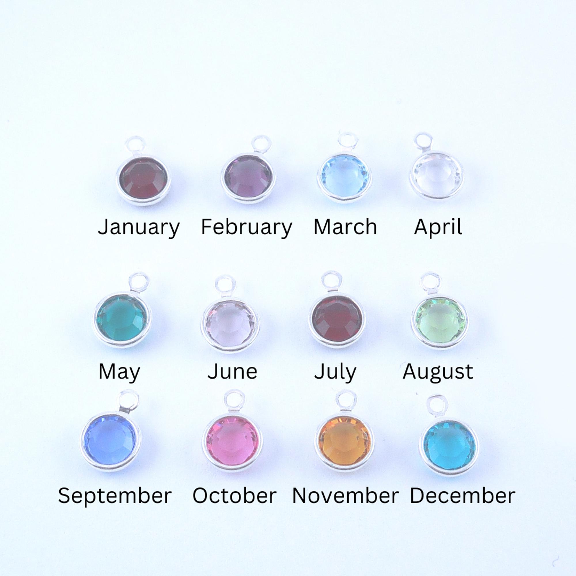 Layered kids names necklace with birthstones Jane